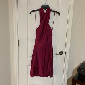Satin red dress